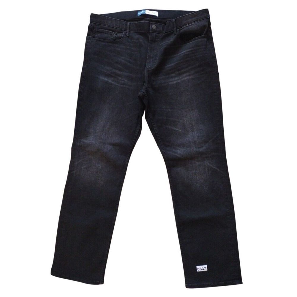 Old Navy Jeans Men 42x32 Black Dark Wash Slim Fit Cotton Blend Denim
